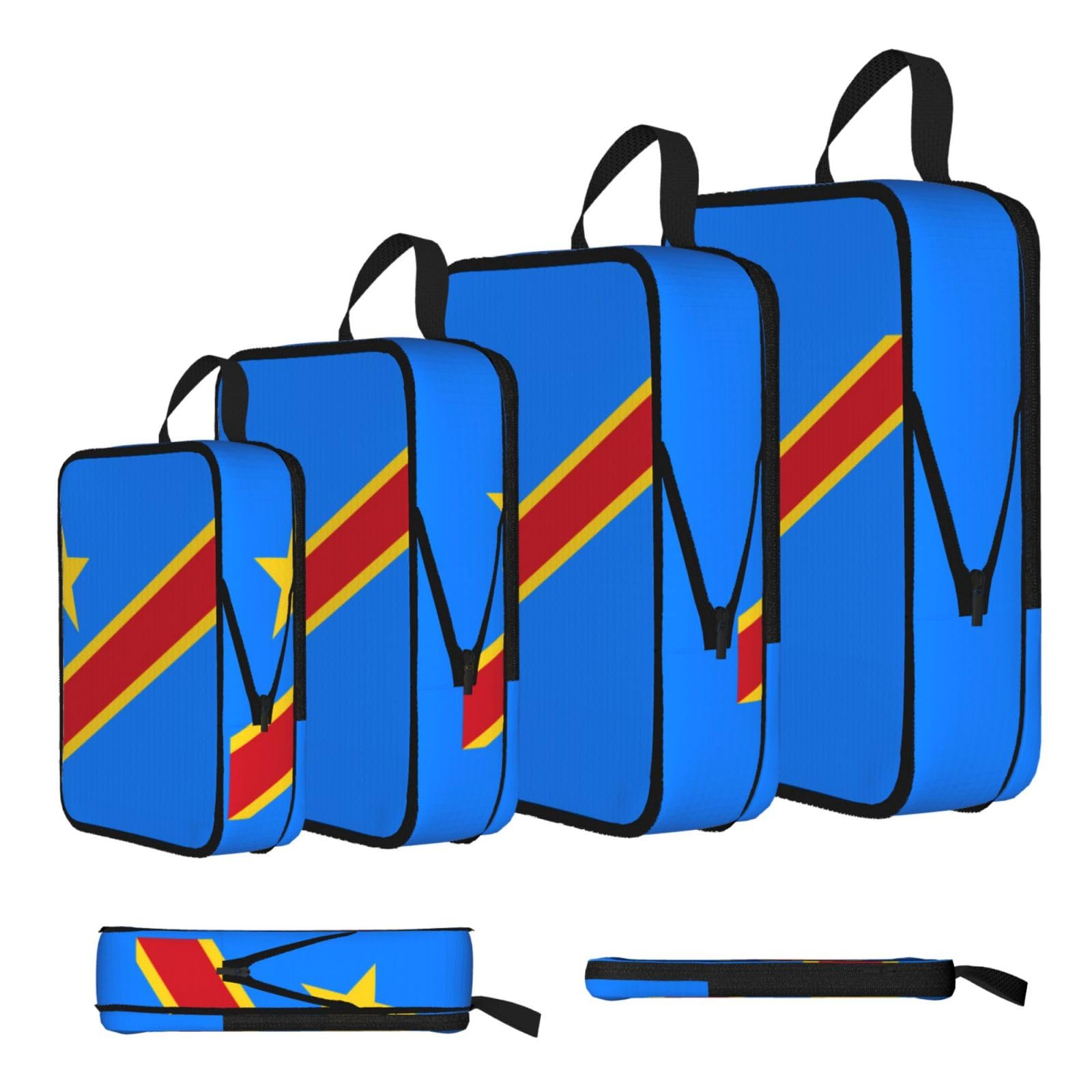 Flag of the Congo Compression Packing Cubes 4 Piece Set