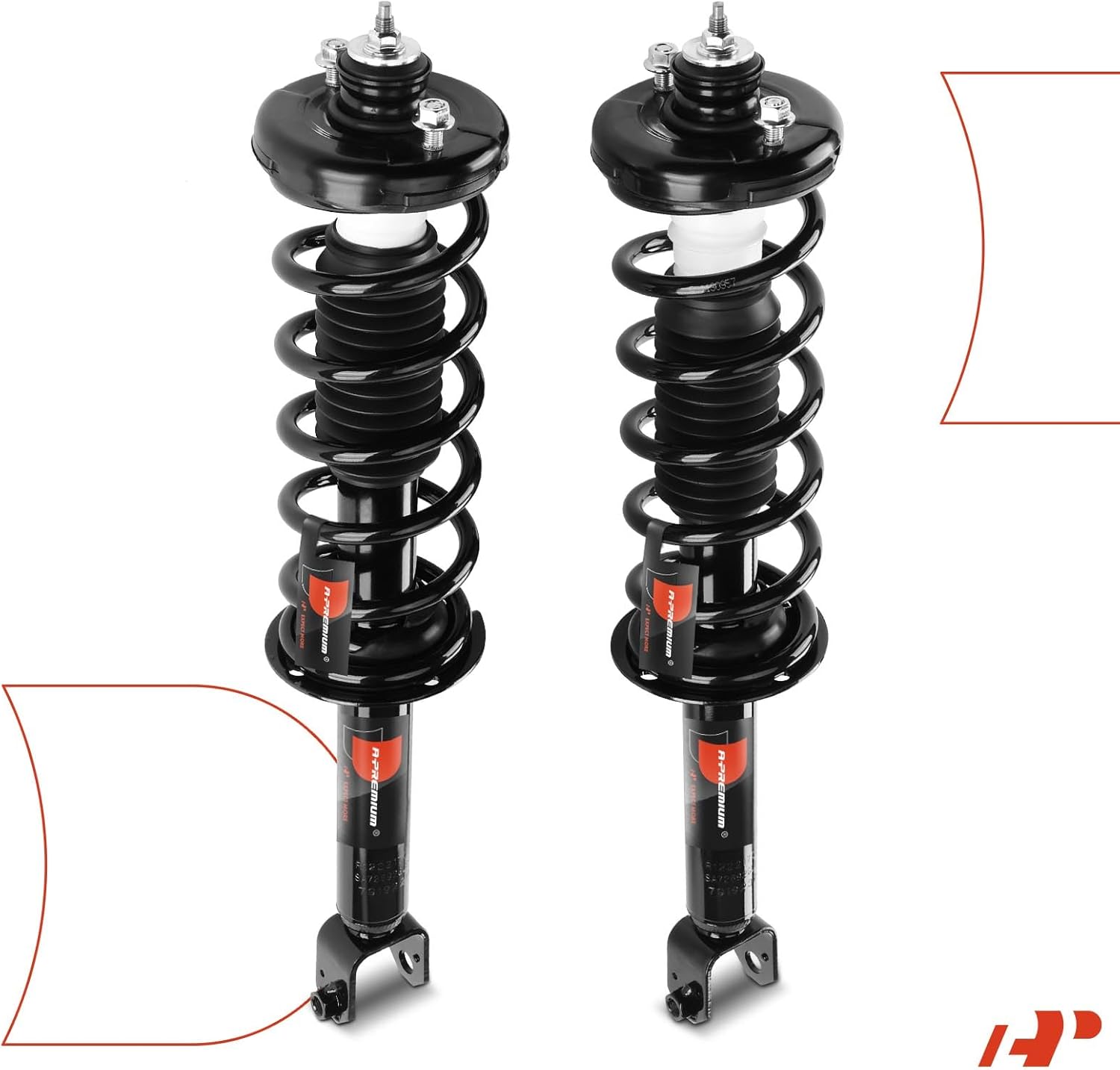 A-Premium Rear Complete Struts Compatible with Acura TSX 2009-2012 - 2x Replacement Suspension Shock Absorber with Coil Spring Assembly