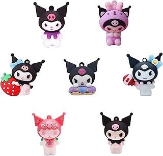 7 Pcs Kawaii Anime Cake Topper,Educatgame Cute Anime Figures Set, Great for Theme Birthday Party Decoration Supplies,Keychains,Anime Fans or Friends Gifts