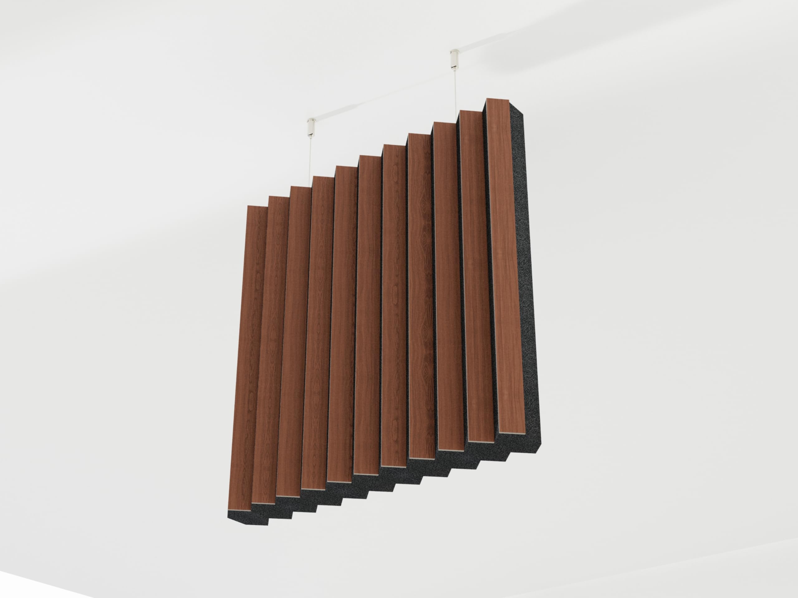 (2 Pack) — Acoustic Ceiling Panels «BUFLER» with mounting kit | Absorption - Diffusion - Reflection | Cloud Panel | Color: (Nut, Thickness: 83mm (3.2"))