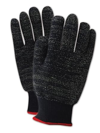 MAGID XKS450-10 Cut Master XKS XKS450 Heavyweight XKS Loop-Out Terrycloth Gloves - Cut Level 4, X-SMALL, Black , 10 Pack of 12