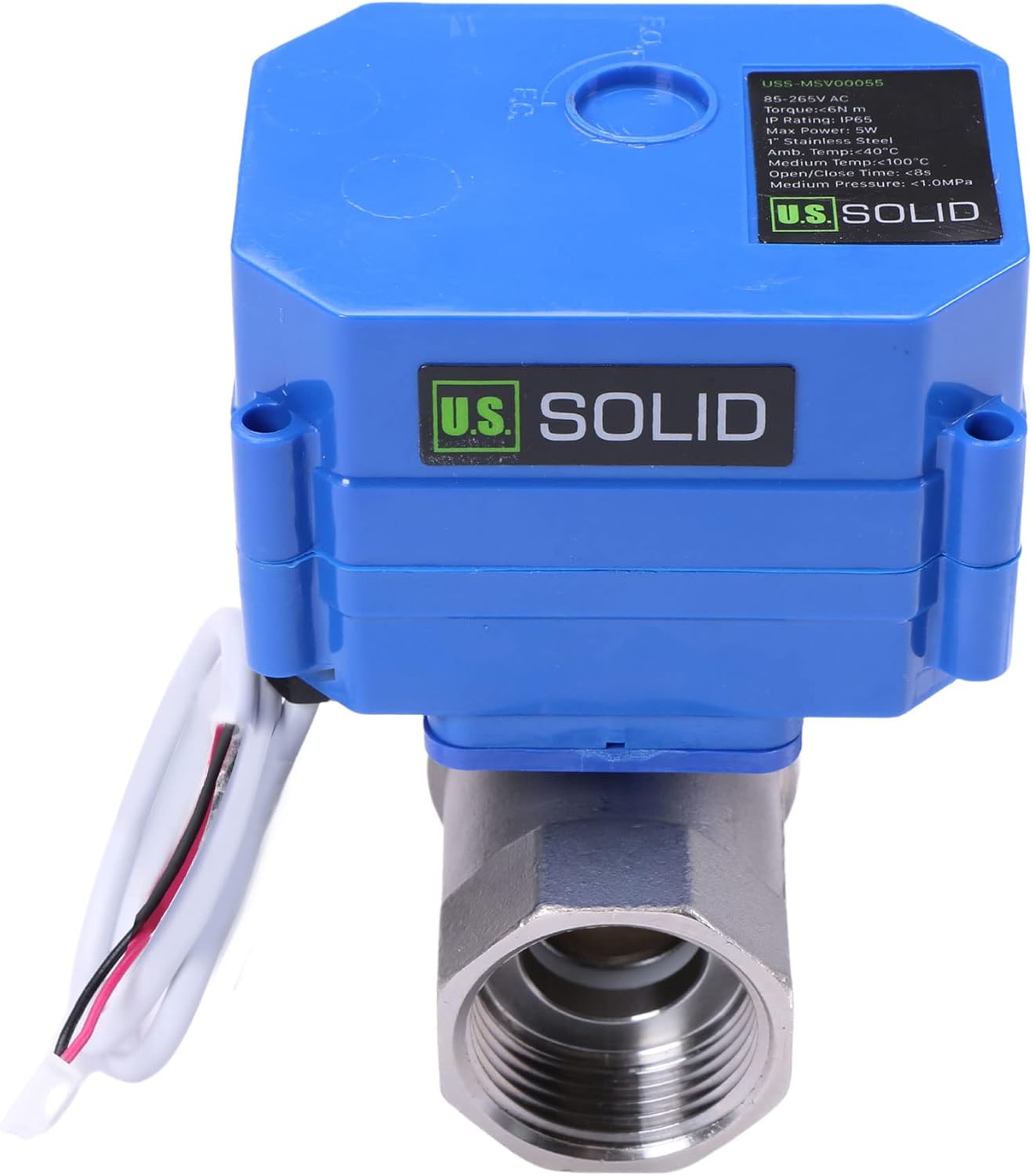 Dimensions and Port Types for U.S. Solid Motorized Ball Valves