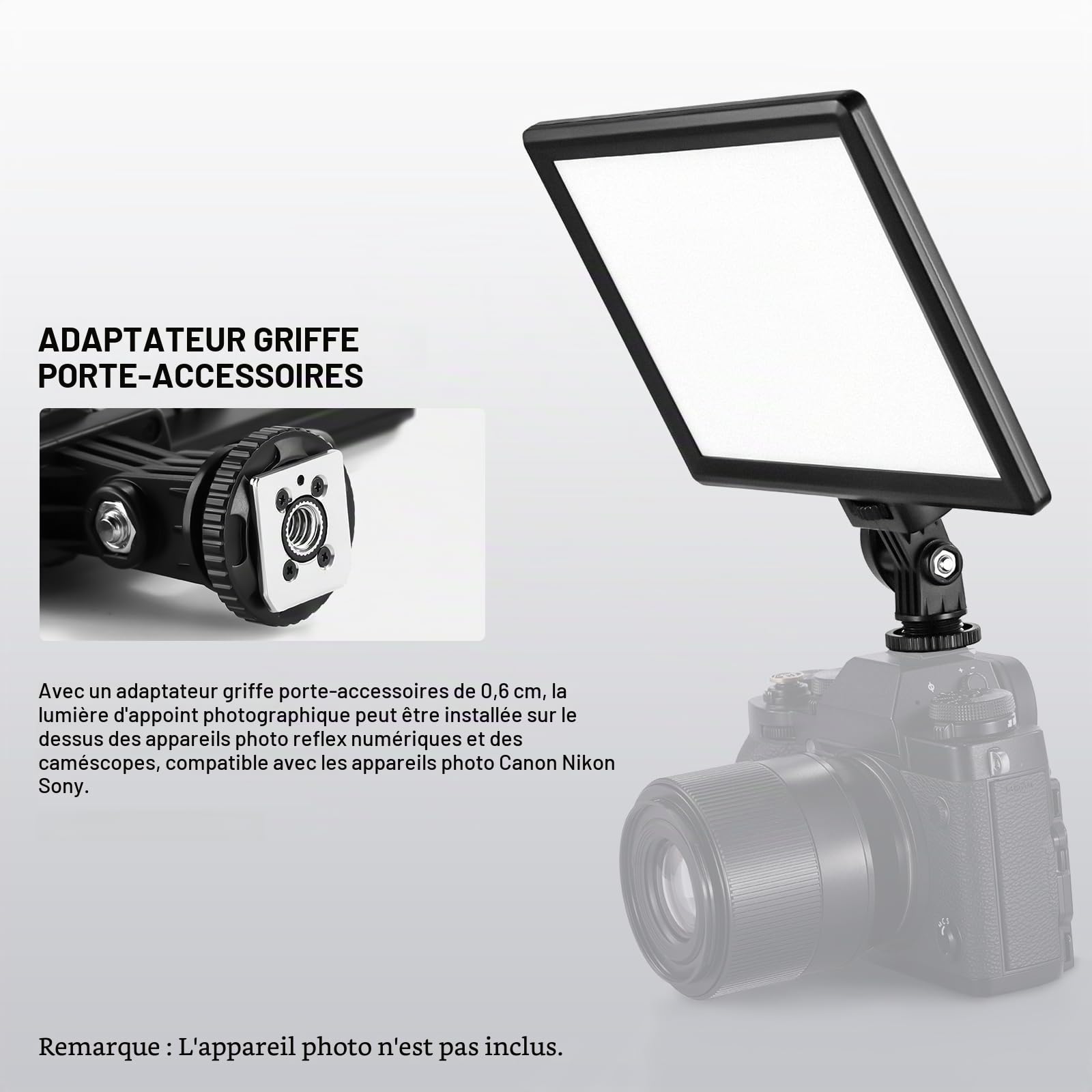 NEEWER 9" Panneau lumineux LED lumière pour appareil photo reflex numérique avec mini trépied, batterie 4000mAh, ports USB Type C, 3200K ~ 5600K CRI95 + 600Lux photographie vidéo streamingt, NL-116AI