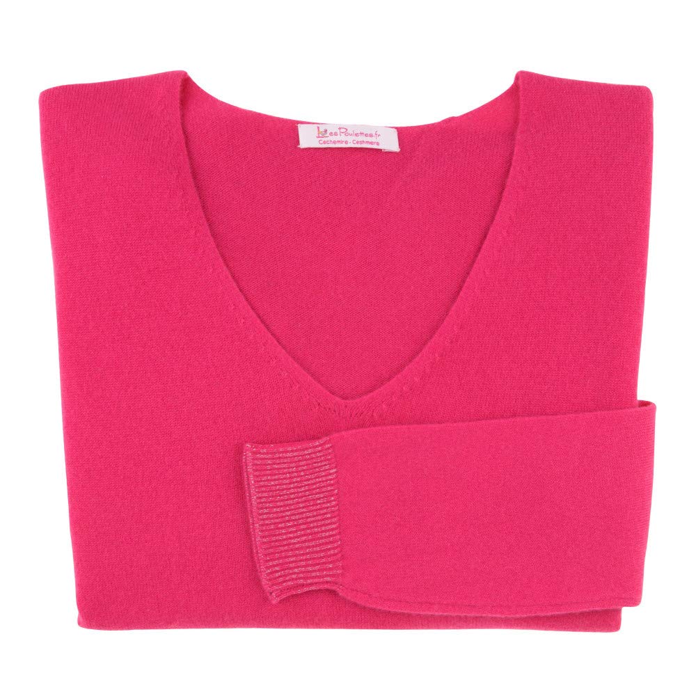 Les Poulettes Jewels Damski 100% Cachemire Oversize sweter fuksja