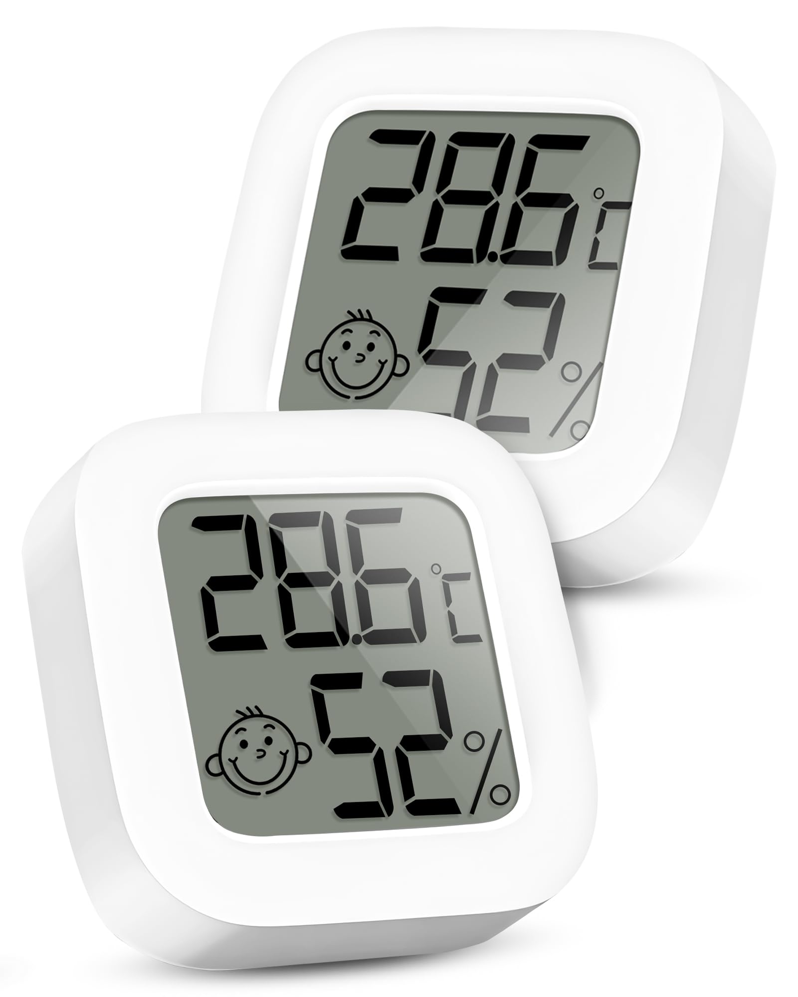 RUIZHI Mini Thermometer LCD Digital - Innen Thermometer & Hygrometer, Thermo-Hygrometer, Luftfeuchtigkeit Meter für Babyzimmer Wohnzimmer Büro Gewächshaus, Weinkeller, 2 Stück