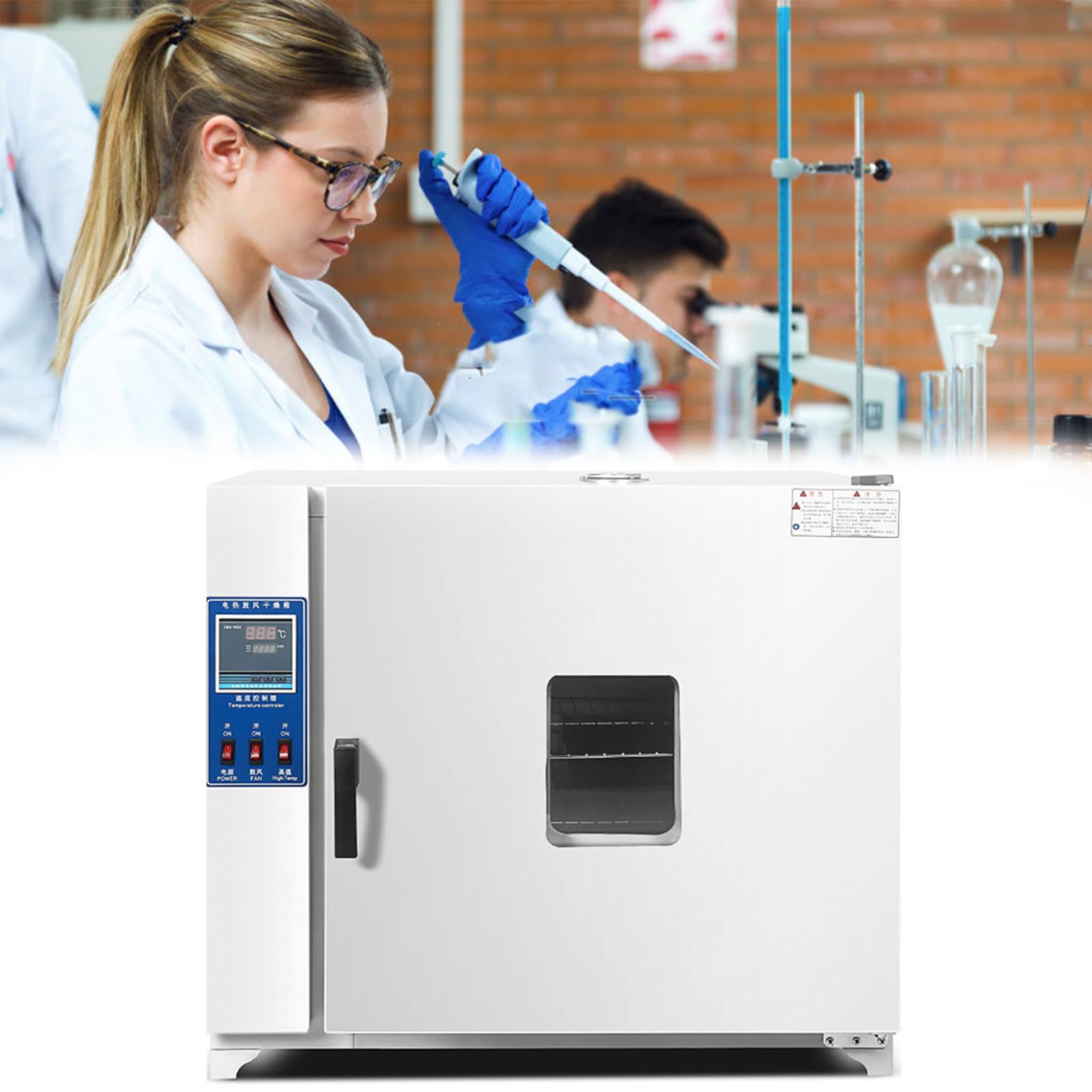 RayGenius éTuve De Laboratoire 15l, éTuve NuméRique à Convection, éTuve De Laboratoire à Air Pulsé 600w 220v/Rt+5-300°C pour Le SéChage Et Le Traitement Thermique,101-00S