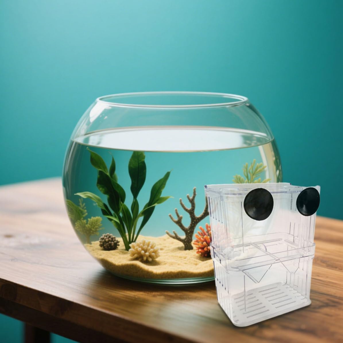 4pcs Aquarium Fish Breeding Box Double Layer Plastic | Self Floating Design, Independent Space Divider, Easy Installation and Adjustment for Home Aquariums and Tank Use