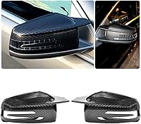Vista 9 de Moldura de cubierta de espejo retrovisor, estilo fibra de carbono, cubierta de espejo retrovisor, moldura lateral de puerta, compatible con Mercedes