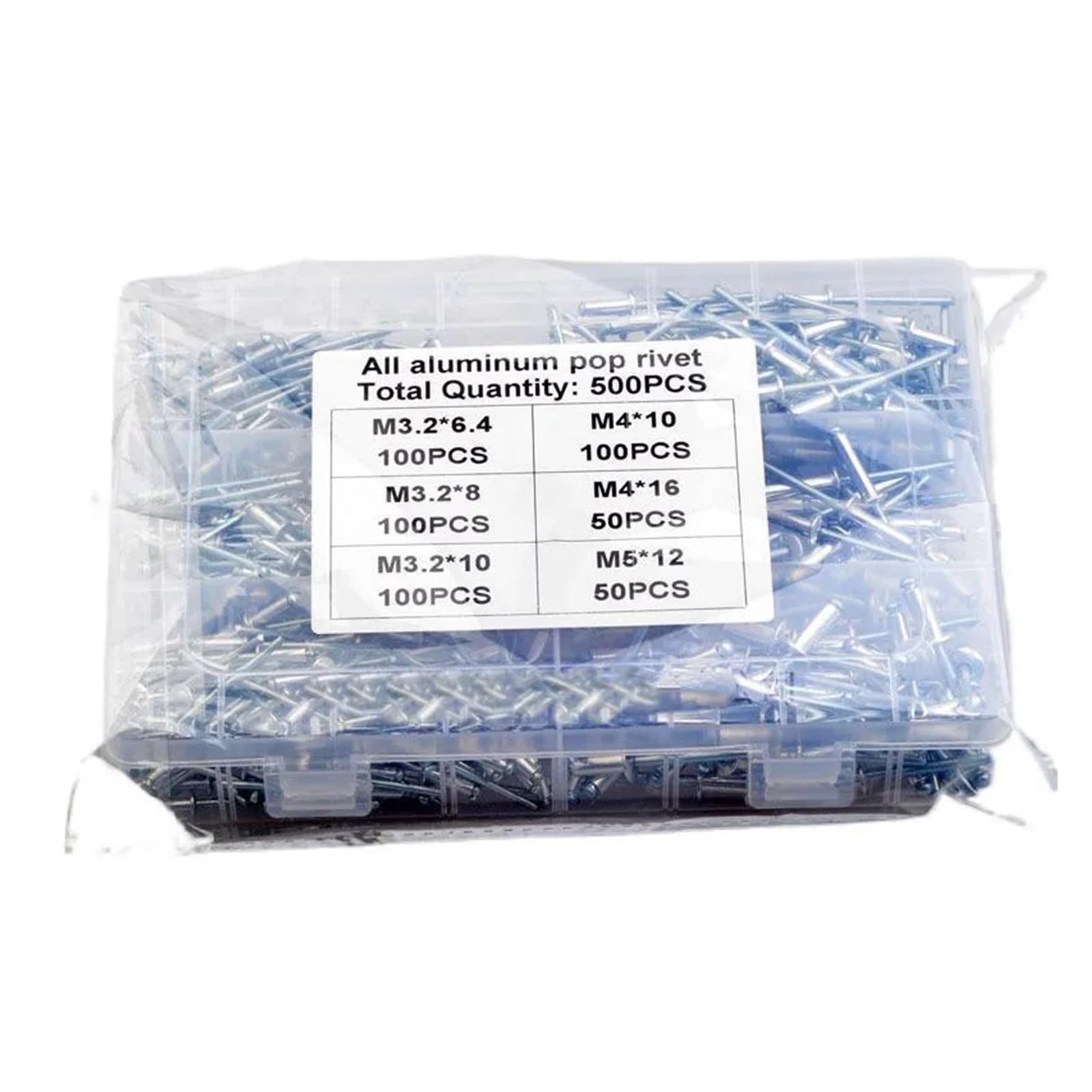500 Uds remaches ciegos de aluminio cerrado M3.2 M4 M5 remaches ciegos avellanados GB12618 remaches Pop for juego de surtido de muebles