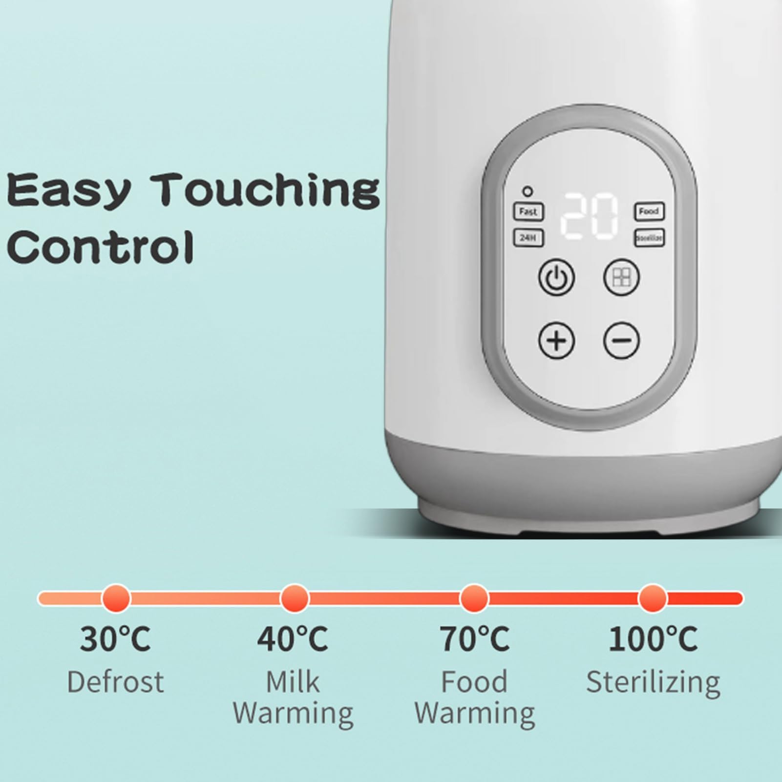 Calentador de biberón – Calentador de biberón de viaje con función de esterilización, control inteligente de temperatura, apagado automático | Çhauffe-b́iberon portátil 2 en 1 | Calentador Đe Leche