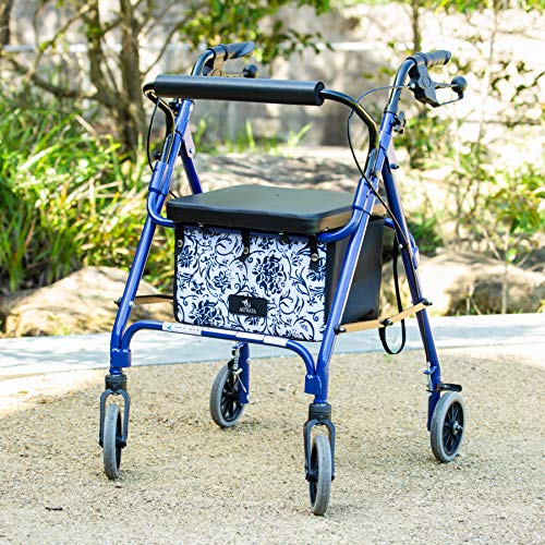 Extra Large Walker Underseat Bag - Rollator Accessories - Under Seat Storage Pouch (Blue)