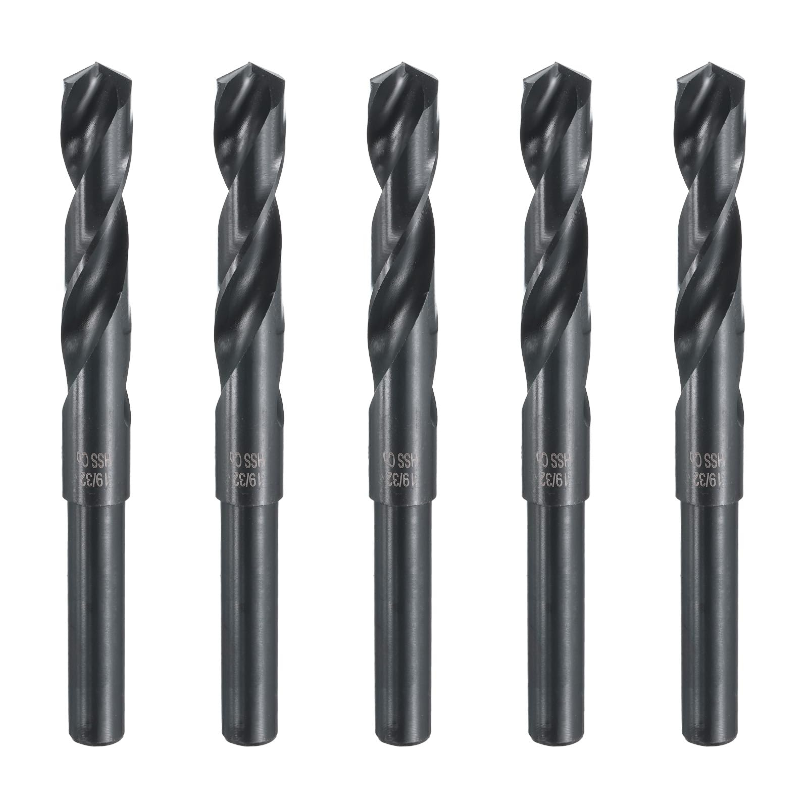 QUARKZMAN Punte Per Trapano HSS M35 Ad Alta Velocità 19/32" Con Codolo Dritto Rotondo 1/2" Per Metallo, Acciaio, Alluminio, Plastica, Legno, 5pz