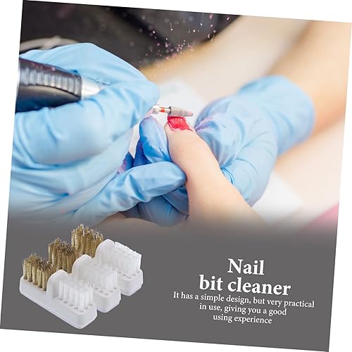 Miniatura 4 de minkissy Cepillo de limpieza de cabeza de molienda 3 uds. Cepillo removedor de uñas, herramienta de limpieza de arte de uñas, broca de pulido de
