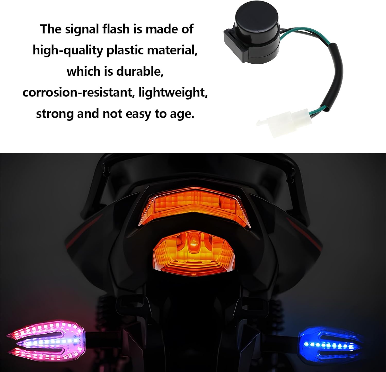 SING F LTD 2PCS 3-Pin LED Flasher Relay 12V Motorcycle Indicator Relay LED Turn Indicator Light Flasher Relay Compatible with GY6-125 Scooter Motorcycle