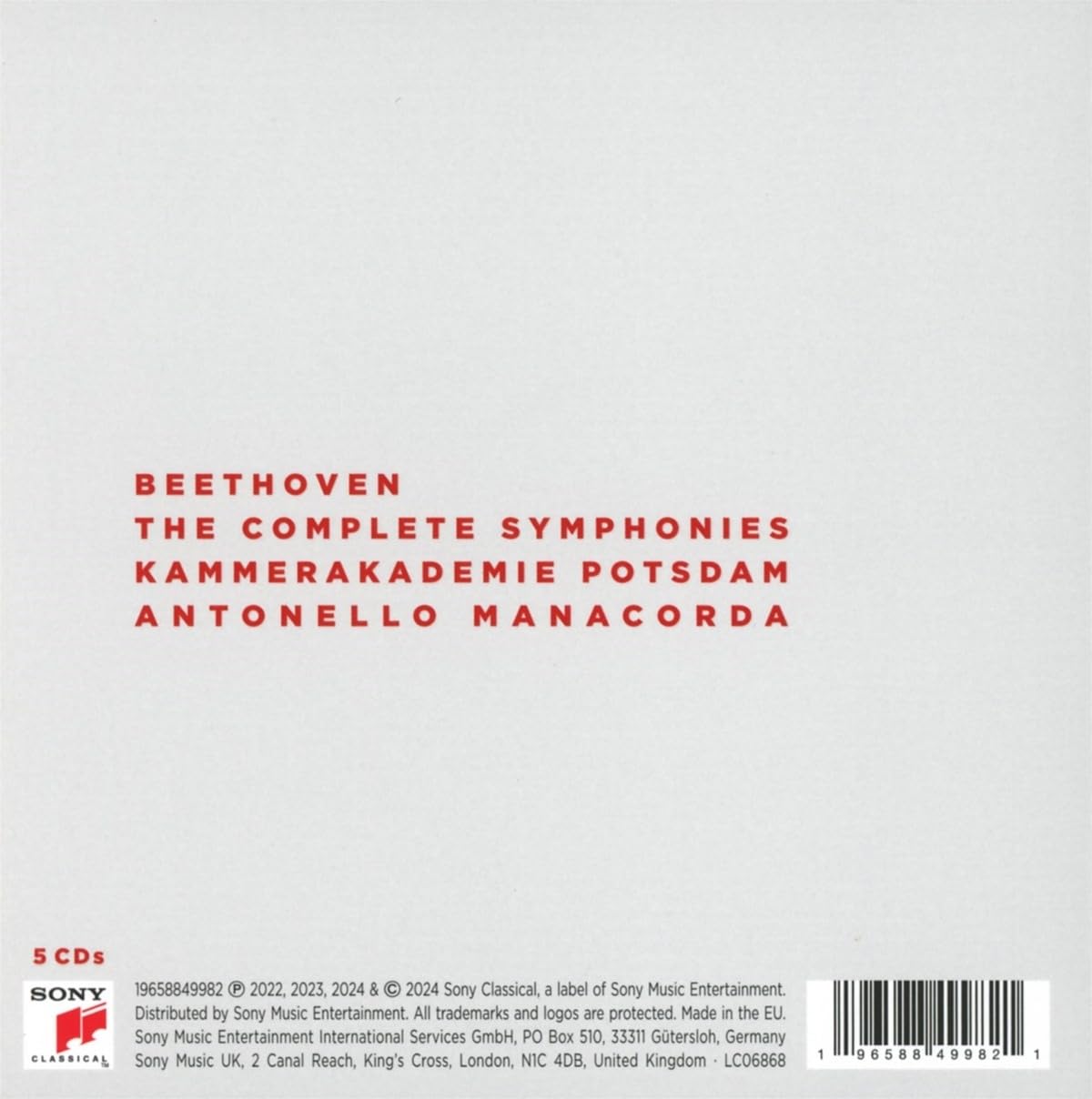 Beethoven: Sämtliche Sinfonien/The Complete Symphonies