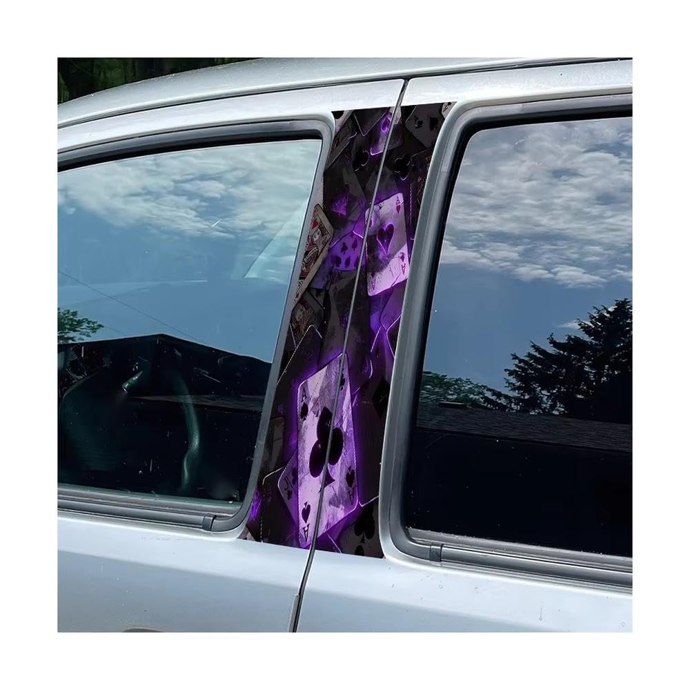 Car Pillar Decals Waterproof Stickers Playing Cards Glossy Protective Polyethylene Film