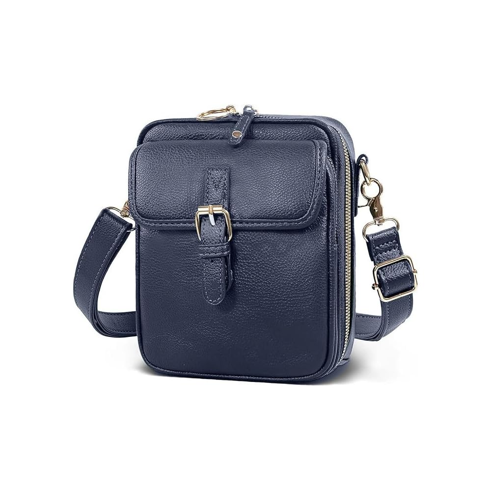 Bolsos cruzados de piel sintética para mujer, Bolso multifuncional de gran capacidad con múltiples compartimentos, Bolso bandolera