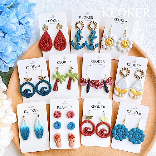 Keoker Polymer Clay Cutters, Summer Clay Cutters, Polymer Clay Cutters For Earrings Jewelry Making, 12 Shapes Flower Clay Earrings Cutters #TOP1