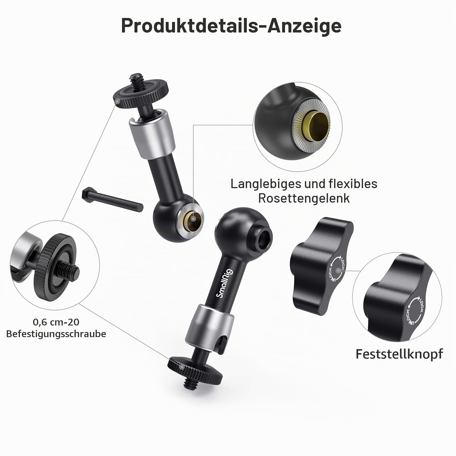 SMALLRIG Magic Arm 5,5 Zoll für Monitor EVF Videokamera Rig - 2065B