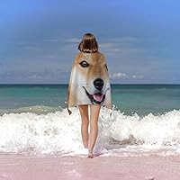 Vista 4 de Decktt Shiba Inu - Toalla de playa de raza de perro, 32 x 52 pulgadas, toalla de camping de microfibra de secado rápido, súper absorbente, súper