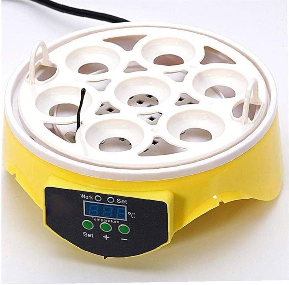 Mini Egg Incubator 7 Eggs Digital Chicken Poultry Hatcher Semi Automatic Control Incubator Egg Hatcher Temperature Control for Chicken Duck Bird