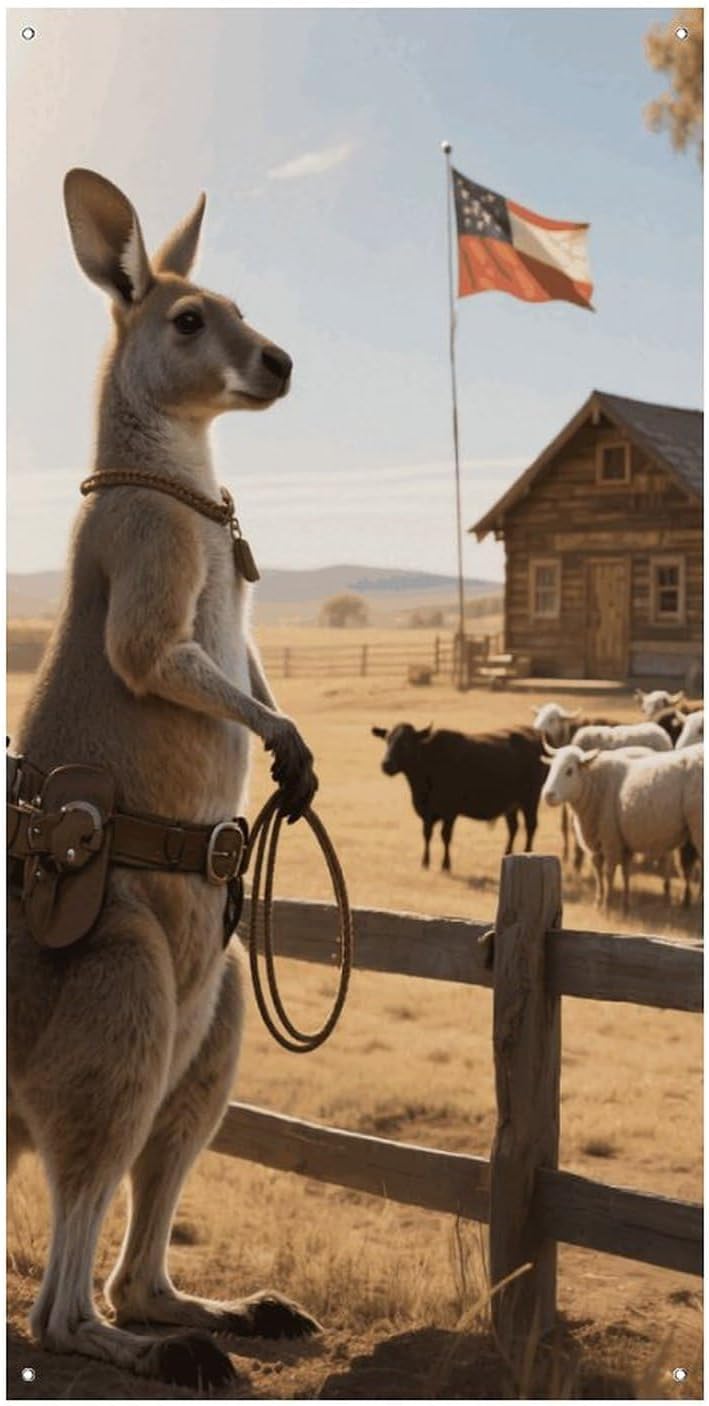 Cowboy Kangaroc Decoration Door Banner Welcome Door Cover
