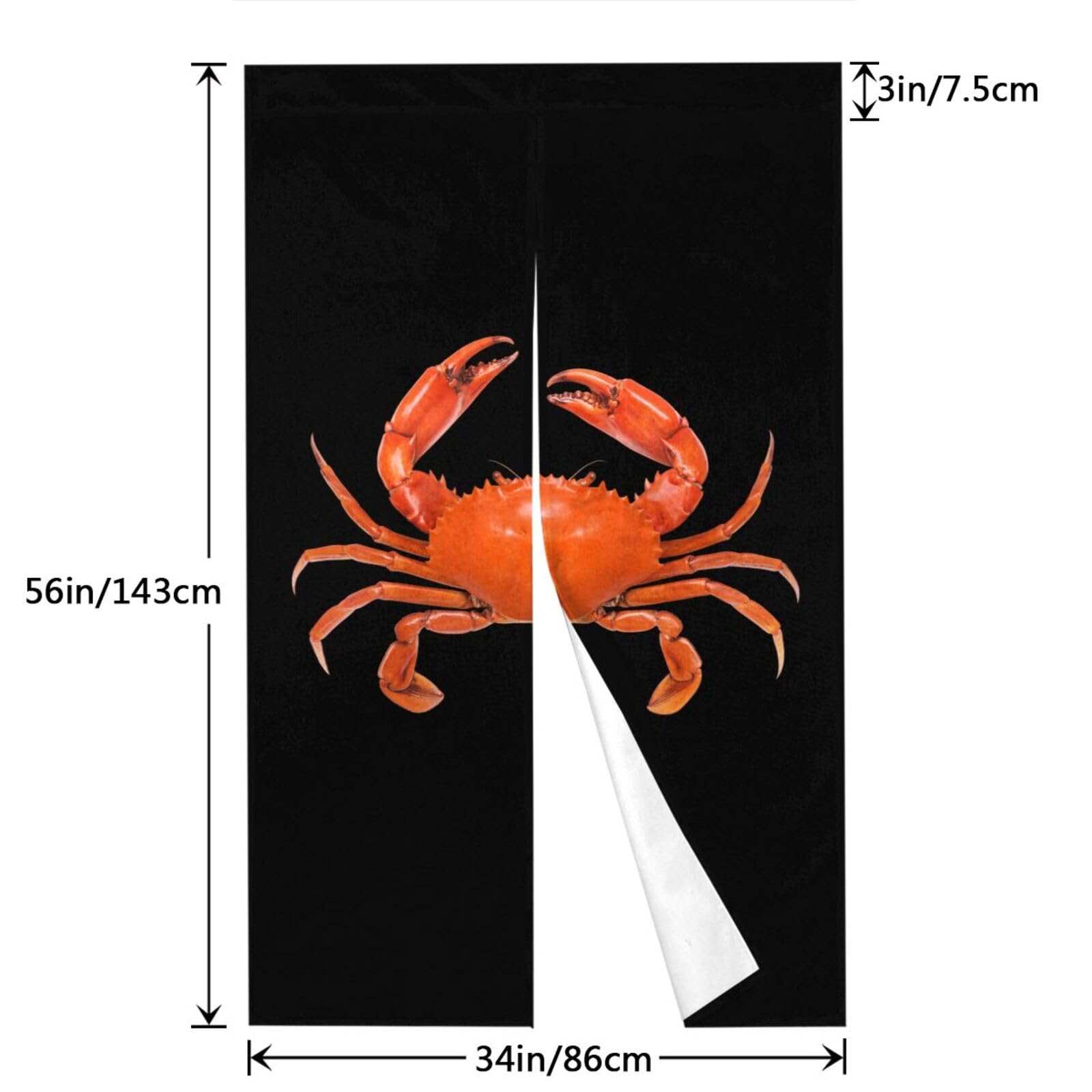 モモンガハウス(蟹チェック柄) 夏仕様  涼しい夏生地を使用❗️1450円 Amazon｜蟹柄 カニ柄 かに柄 動物柄 海洋生物柄 のれん 目隠し