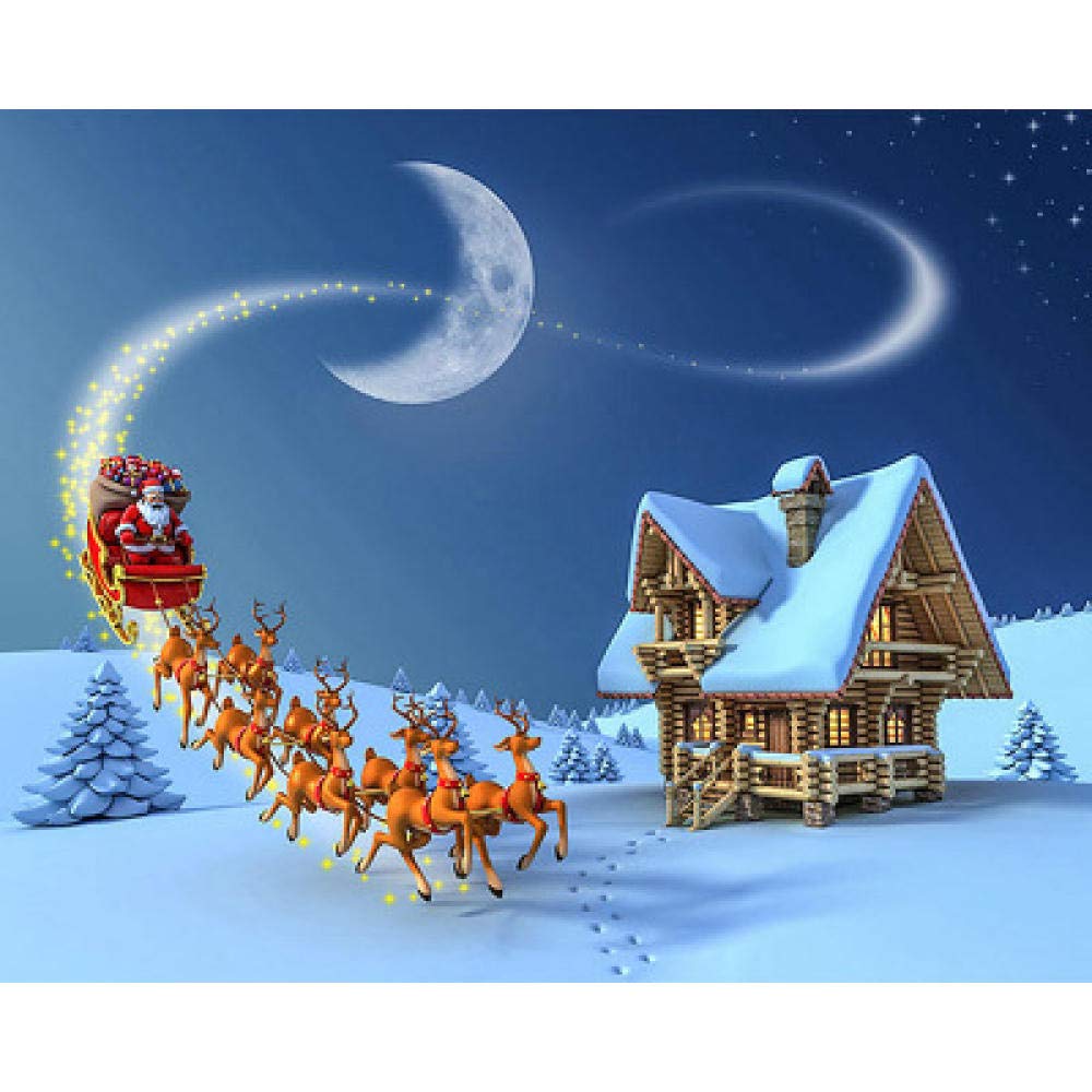 Peinture Diamant 5D Cabine de Noël Broderie Strass Carrés 50x50 cm