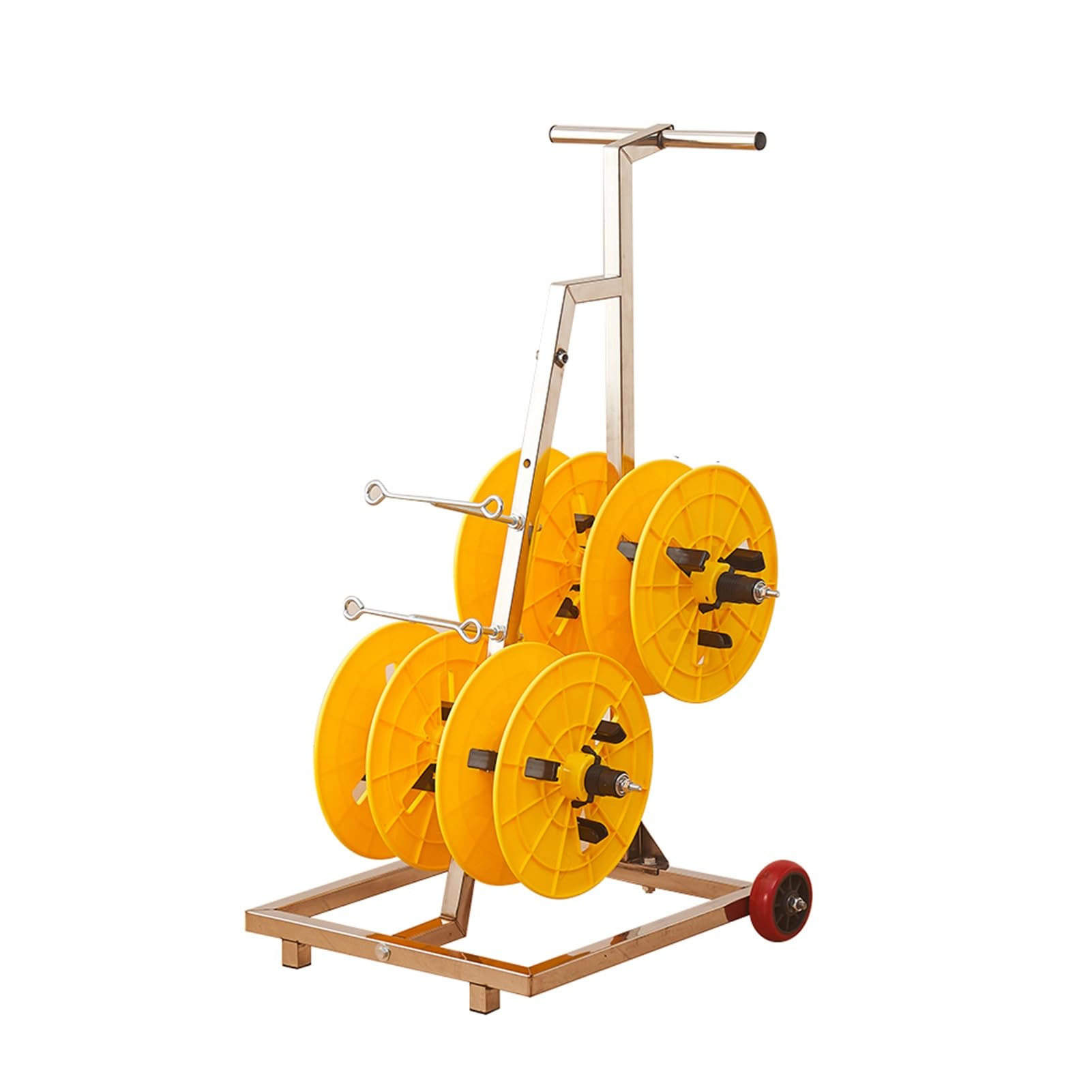 WDSOPK Wire Spool Rack,Cable Reel Holder and Dispenser,Multi-Spool,4 Rods for Electricians Workshop Warehouse (Yellow 4 Rods Wire)