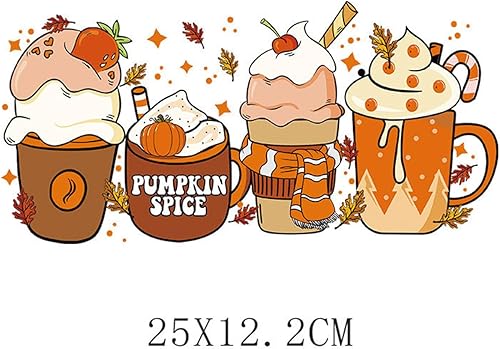 Miniatura 6 de 4 hojas de transferencia de hierro para otoño, parches para planchar, diseño de calabaza, gnomo, hoja de arce, adhesivo de vinilo de transferencia