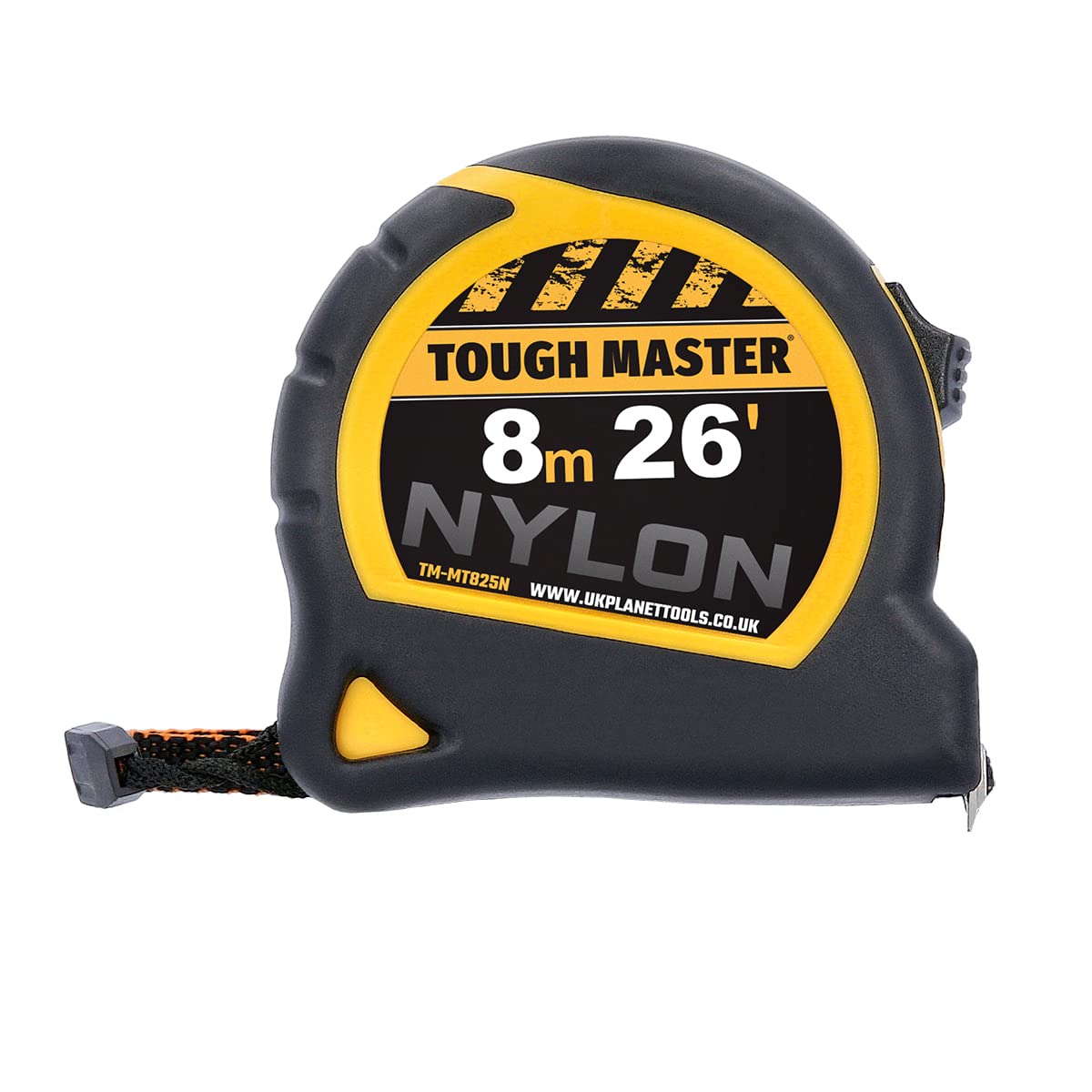 TOUGH MASTER 8M Sturdy Metric Tape Measure with Class II Accuracy Magnetised Rust-Proof Hook Metal Nylon Blade-Coating Case for Home DIY & Industrial Use (1)