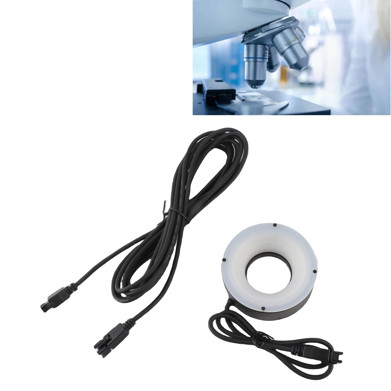 Microscopio estéreo con luz LED, lámpara de aleación de aluminio de 24 V con iluminación potente para cámara industrial, binoculares y tornos pequeños, 30 mm de