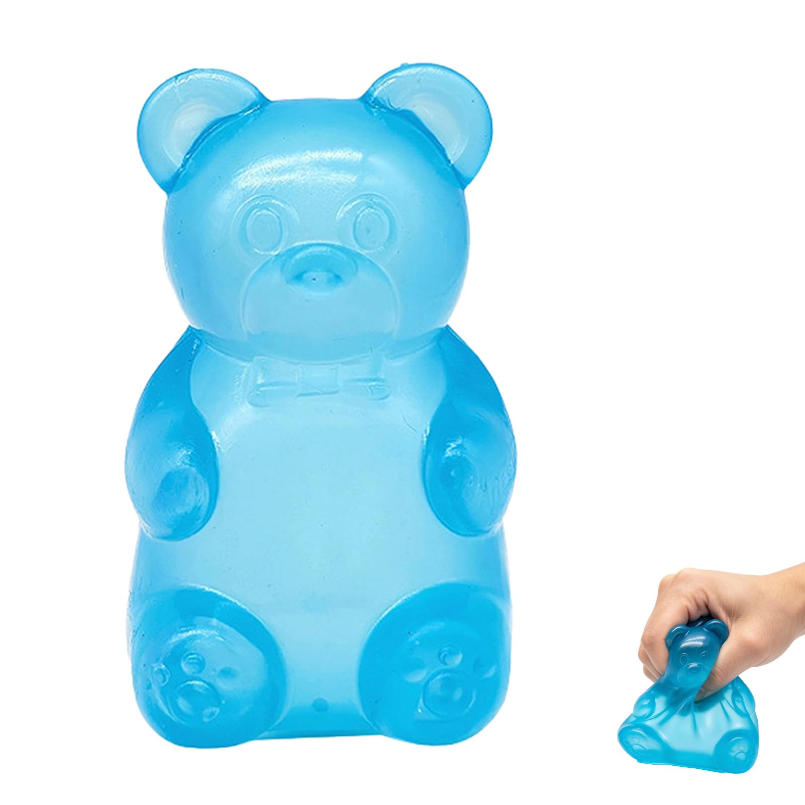 Gummy Bear Squishy Toys, Squishy Stress Balls Fidget Toys, Sugar Filled Squishys Toys for Kids Stress Relief, Sensory Fidget Squeeze Toy for Anxiety Relief Students Calming (Blue)