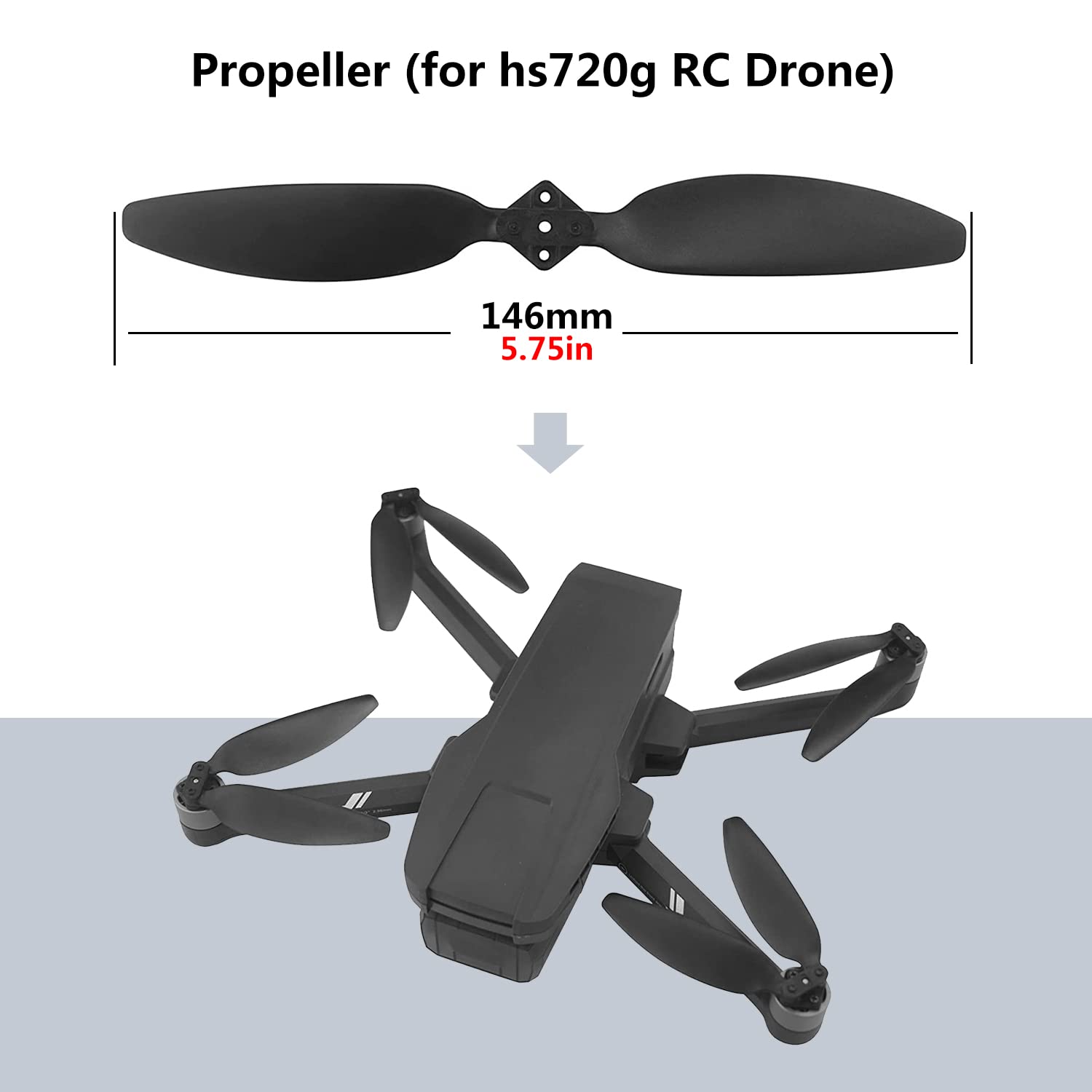 PUOO 8PCS Propellers for HS720G HS720R Brushless Aerial Photography Quadcopter RC Drone Spare Blades