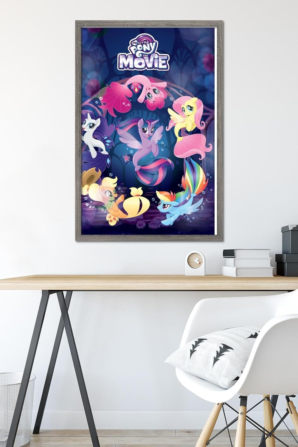 Trends International Hasbro My Little Pony Movie - Underwater Wall Poster, 22.375" x 34", Barnwood Framed Version
