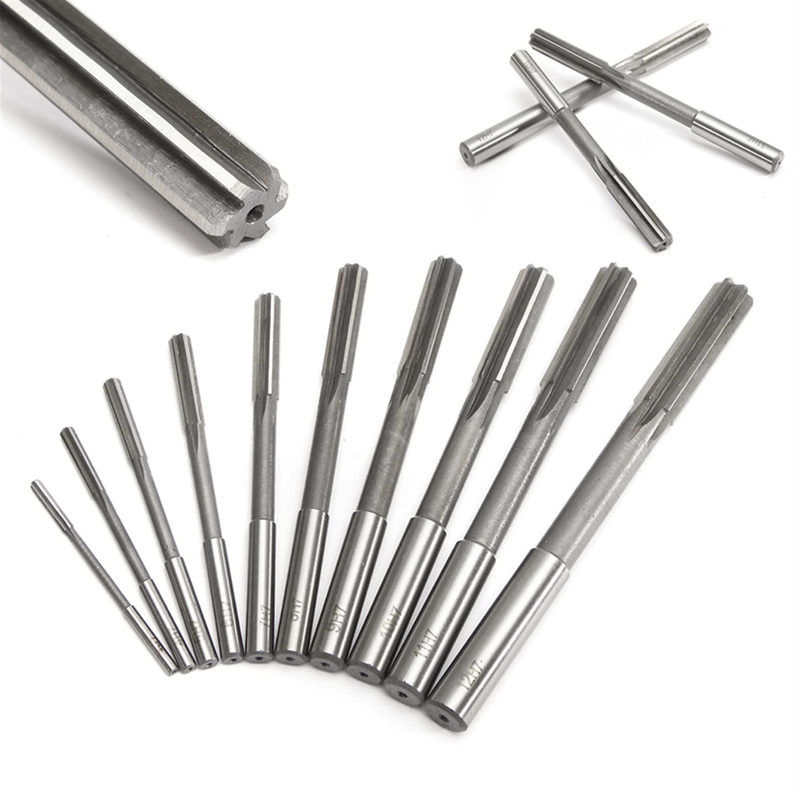Uchwyt tokarski, 10 sztuk Proste Shank Frezarki Rozwiertak Ustaw Precyzyjna maszyna Cutter Tool 3/4/5/6/7/9/9/10/11/12 mm