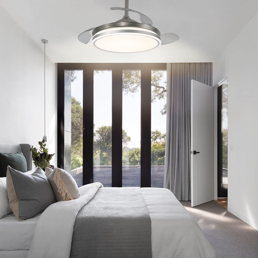 Ventilatore Da Soffitto Cocon DC Con LED Regolabile - 4 Pale In Policarbonato E Telecomando - Foto 4