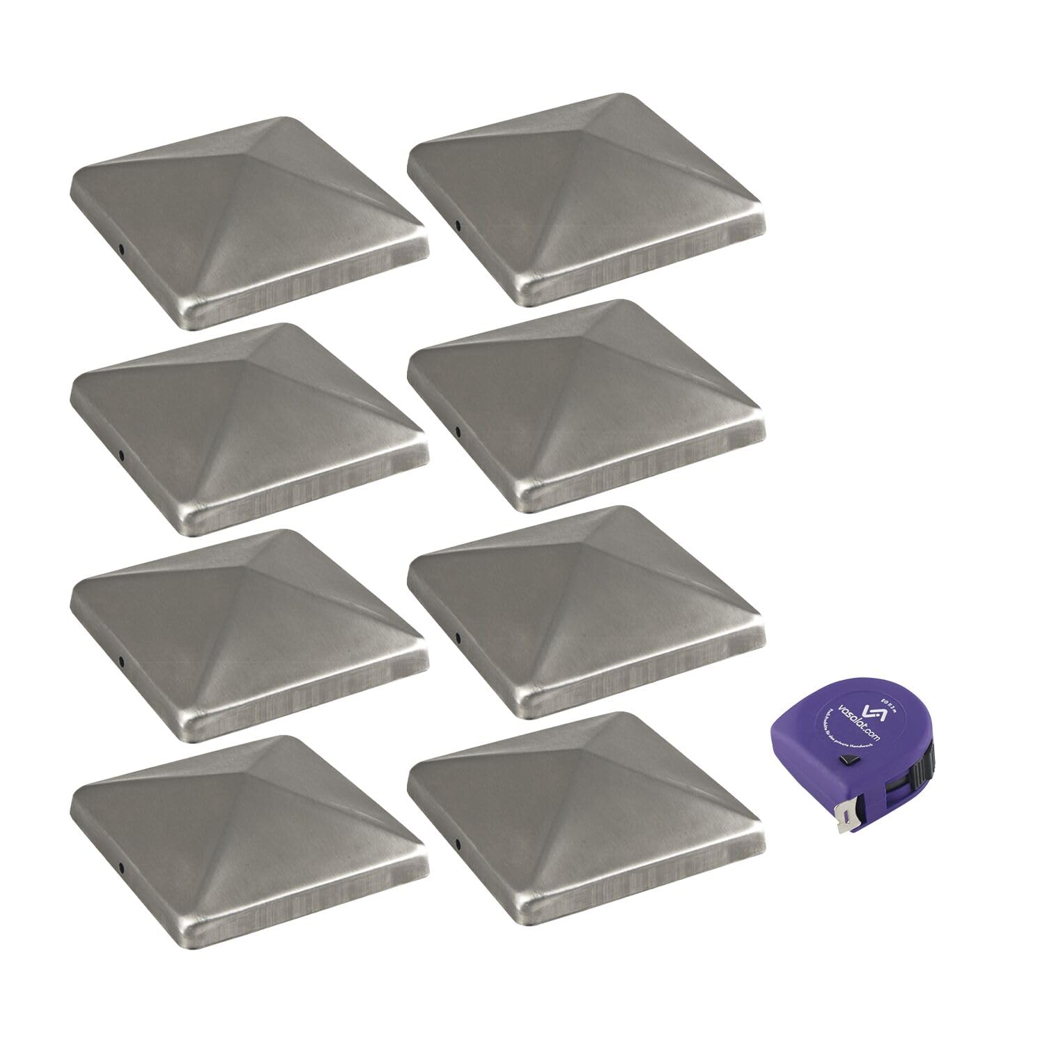 Capuchon de poteau inox 100x100 robuste au design argenté élégant pour jardin