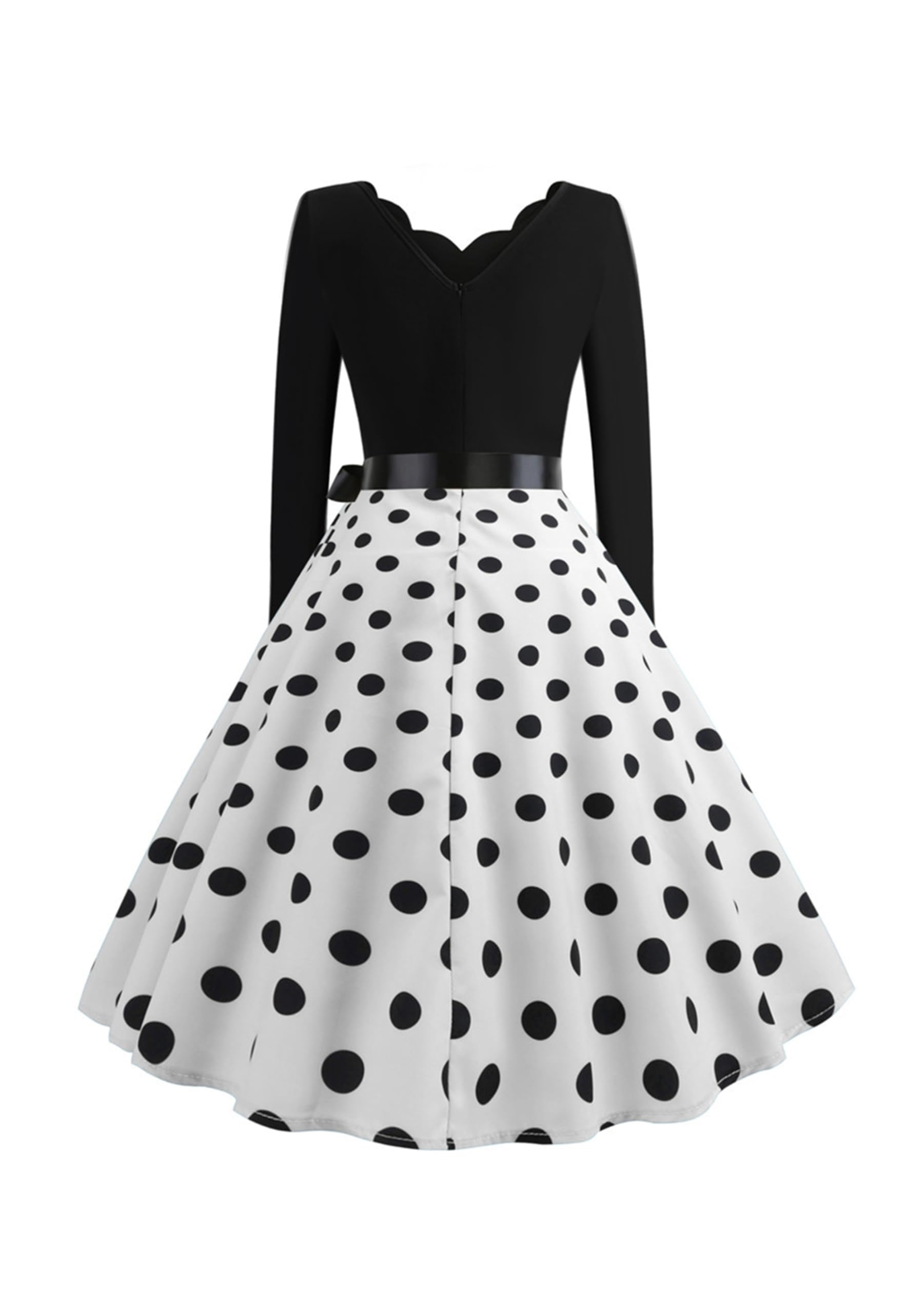 Donna Abito da Cocktail Vintage retrò a Maniche Lunghe Abiti da Cocktail Stile Hepburn Abiti Vintage retrò Rockabilly