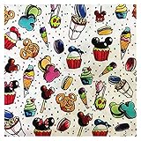 * Style: Gedrucktes WanXingY 5. 0X150CM Hote 100% Baumwolle Materical Stoff Eiscreme-Plätzchen Druck Maus-Ohr-Printed Nähen DIY. Bekleidung Fabrics (Farbe : 1, Größe : 50 * 150cm)