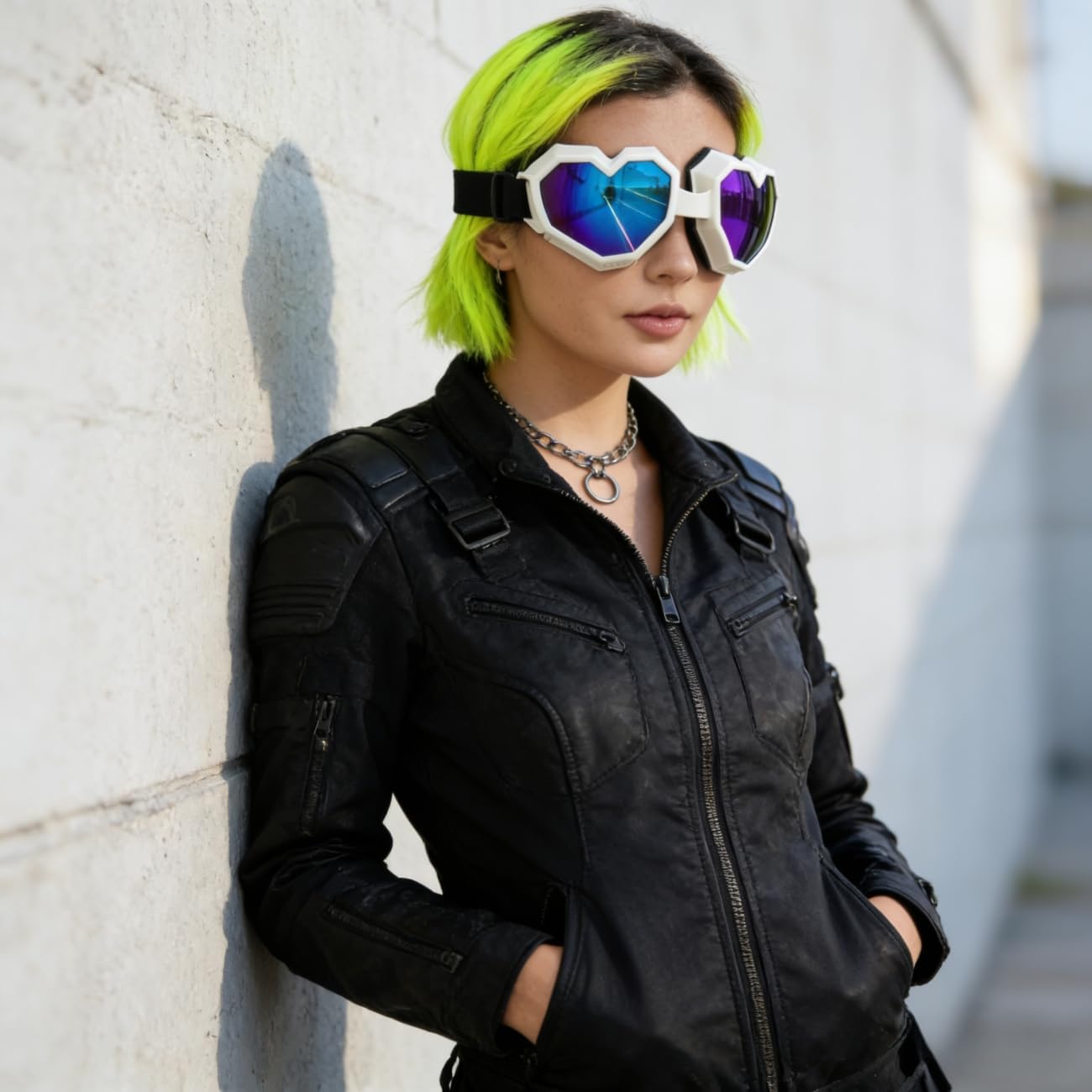 ICARA Heart Shaped Sunglasses Fashion Ski Goggles Colorful Oversize Love Glasses for Women Men Fun Eyeglass - Image 6