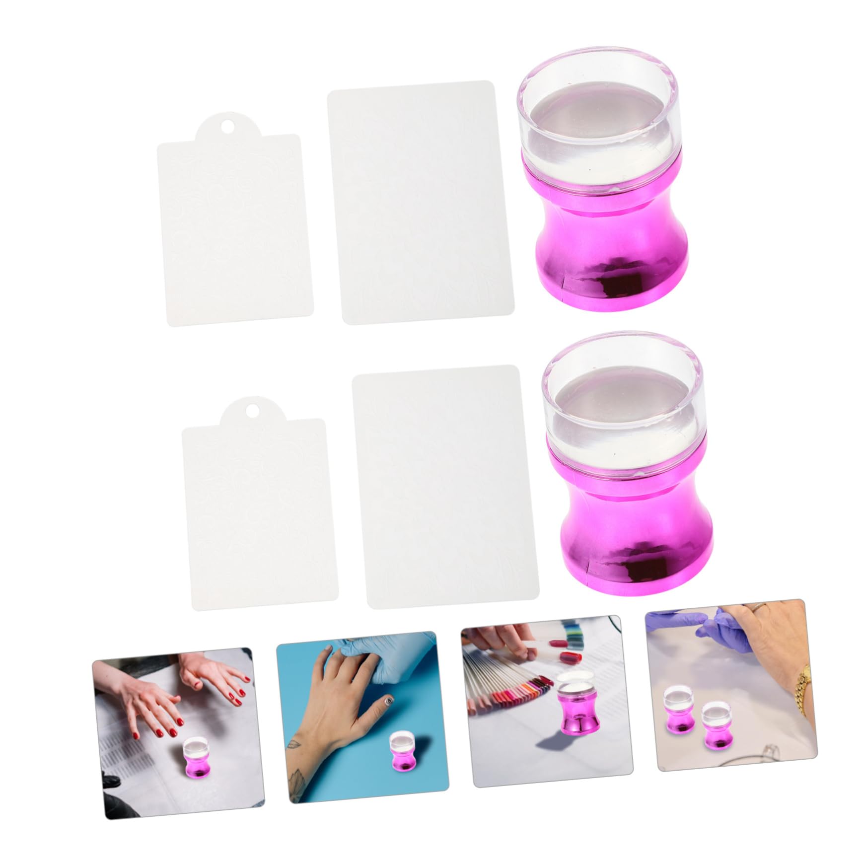 POPETPOP 3sets Stamper Per Unghie Silicone Kit Manicure Nail Art Stampers Strumento Stamping Per Unghie Per Nail Art Te