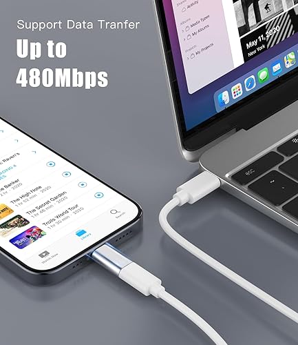 Miniatura 5 de Dumsud Adaptador Lightning a USB C, conector de carga USB C para iPhone serie 15, cable de iluminación i-OS a adaptador USB C compatible con