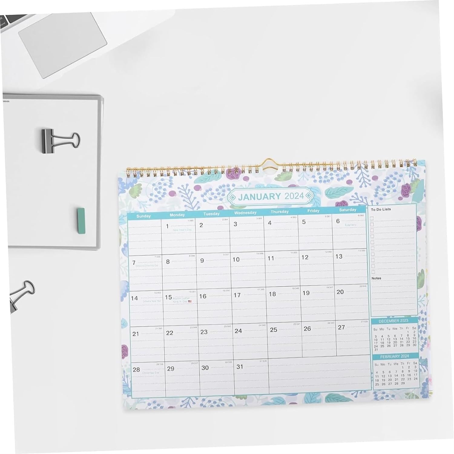 Kalender, Wandkalender, Kalender 2024, Wandkalender 2024, dickes Papier, perfekt für Schule, Büro, Heimplanung, Bürokalender (Farbe: A, Größe: 2 Stück)