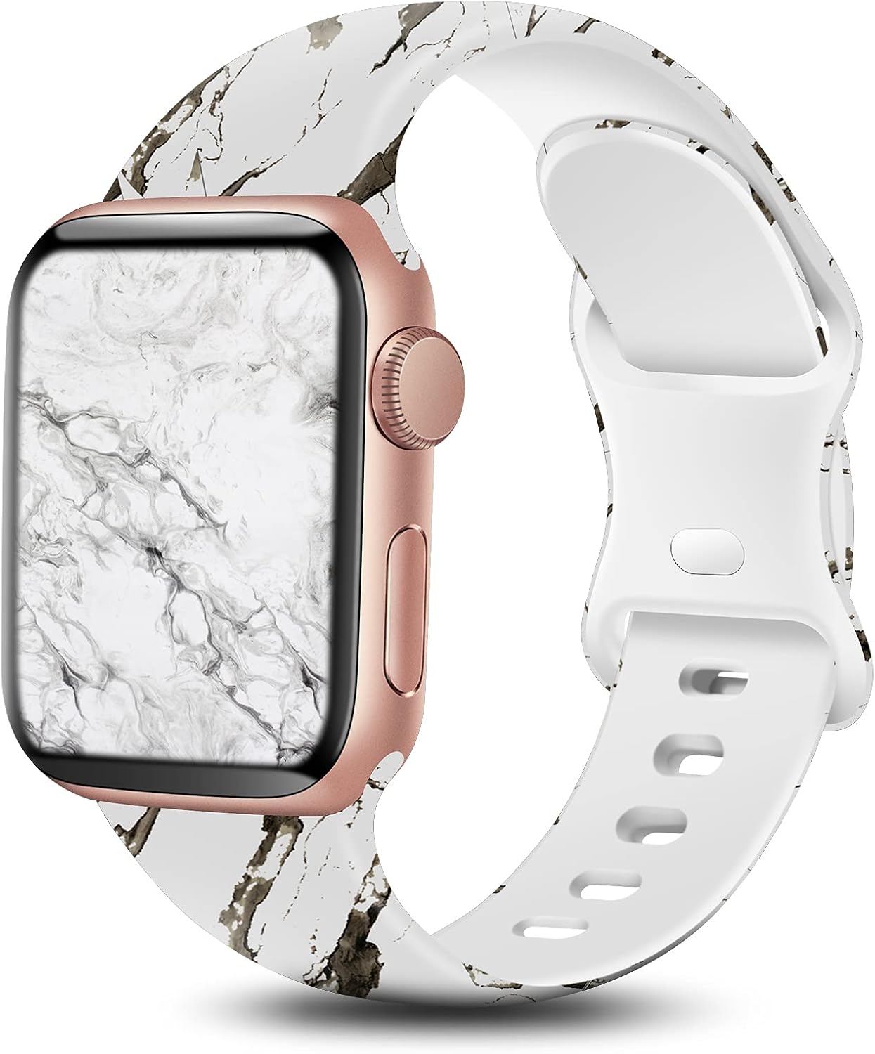 BYH Compatible with Apple Watch Band 38mm 40mm 42mm 44mm for Women Men Cute Fadeless Floral Smartwatch Bands Soft Silicone Sport Strap Wristband for iWatch Series 6 5 4 3 2 1 SE Multi Printing Pattern