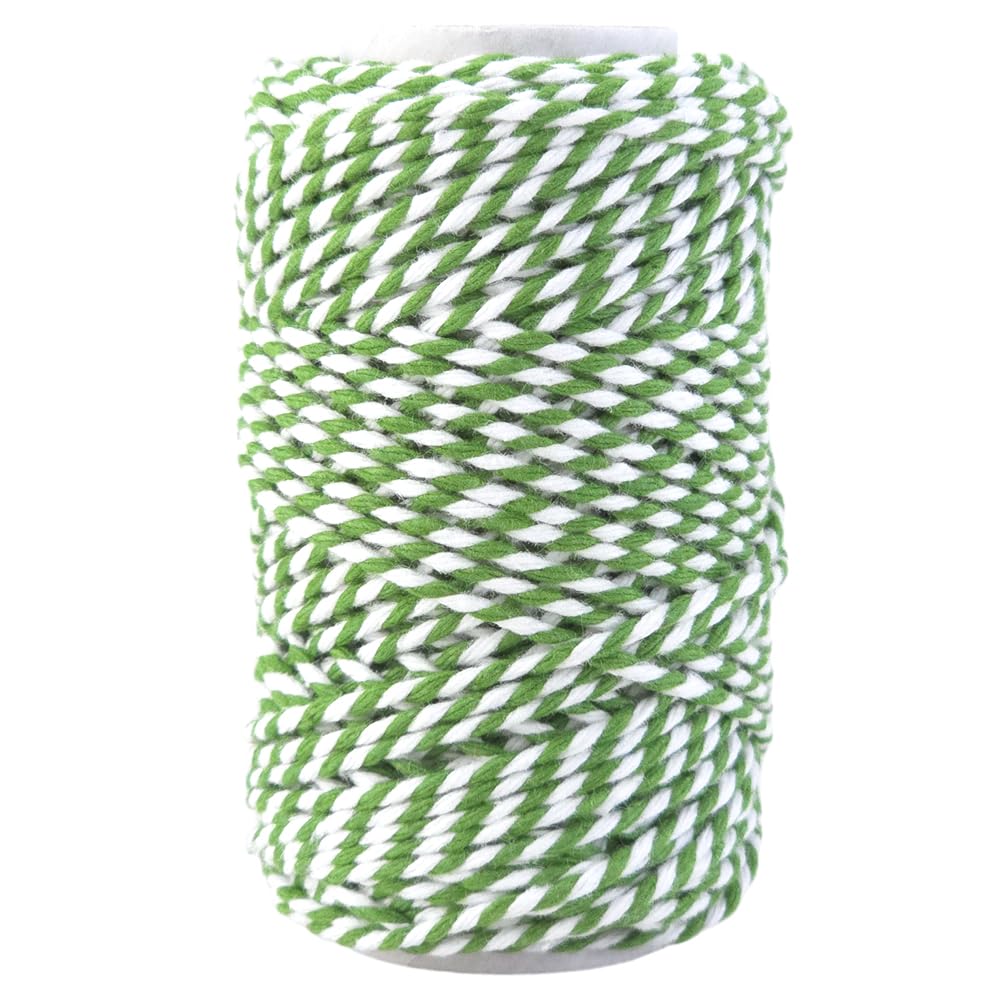 Crafty Capers Lime Green & White | Bakers Twine | 20M | Natural & Biodegradable