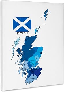 3dRose, Political map and flag of Wales identifying administrative divisions, Museum Grade Canvas Wrap 16x20