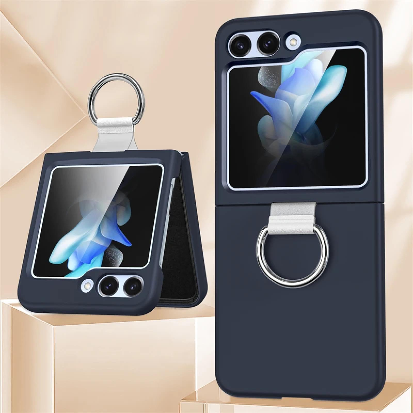 Coque Samsung Z Flip 3 rigide bleu marine idéale pour les appels - 6