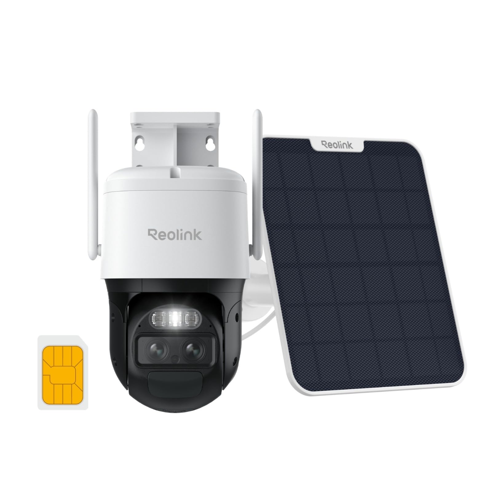 REOLINK Dual Lens Cellular Security Camera, 4G LTE Auto Tracking No WiFi Solar Powered Outdoor Camera, 6X Hybrid Zoom, 4K Color Night Vision, Motion Alert, Playback, TrackMix LTE + Solar Panel