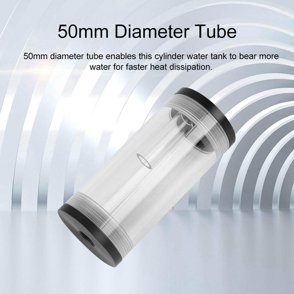 Serbatoio di raffreddamento ad acqua per computer da 50 mm di diametro e 160 mm di lunghezza con mini pompa DC da 800 L/h, serbatoio d’acqua a cilindro per di raffreddament (110 mm)
